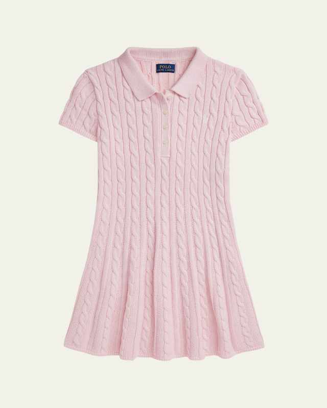 Girl's Cable Knit Dress, Size S-XL